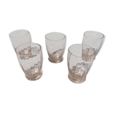 Ancient pink blown glasses