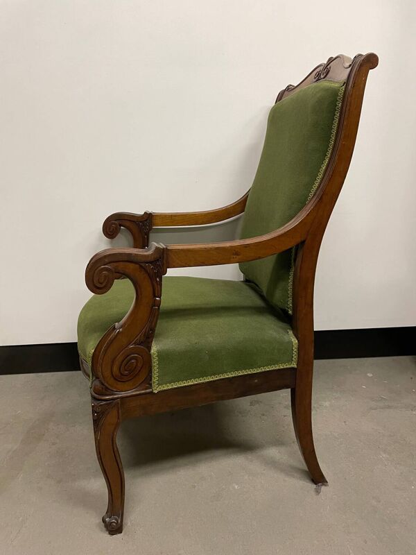 Paire de fauteuils Napoleon III en acajou