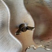 Présentoir coquillage en métal argenté vintage