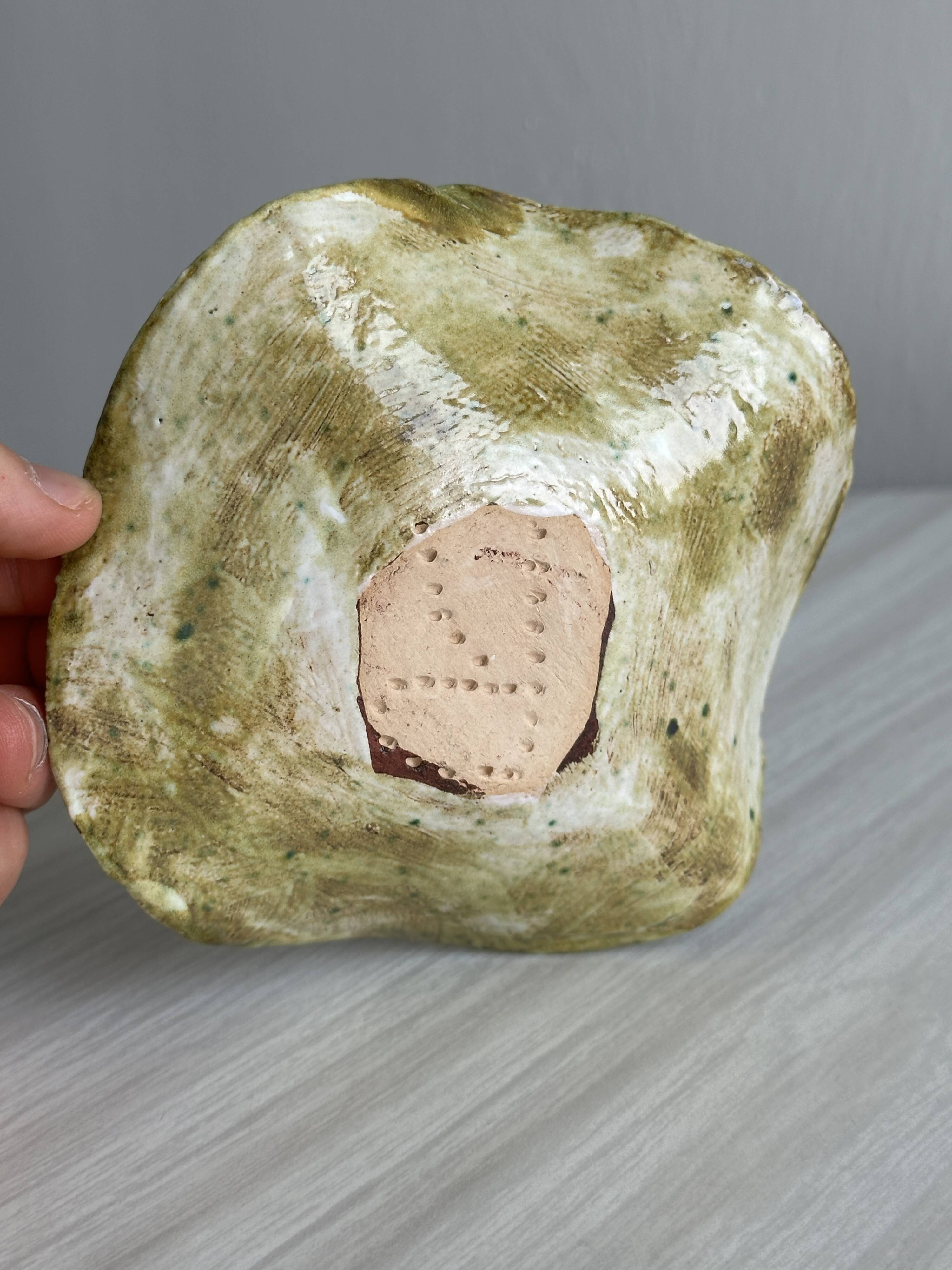 Handmade colorful ceramic pocket emptier, decorative object