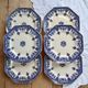 6 flat plates made of ironstone Longchamp model Rouen 19th century