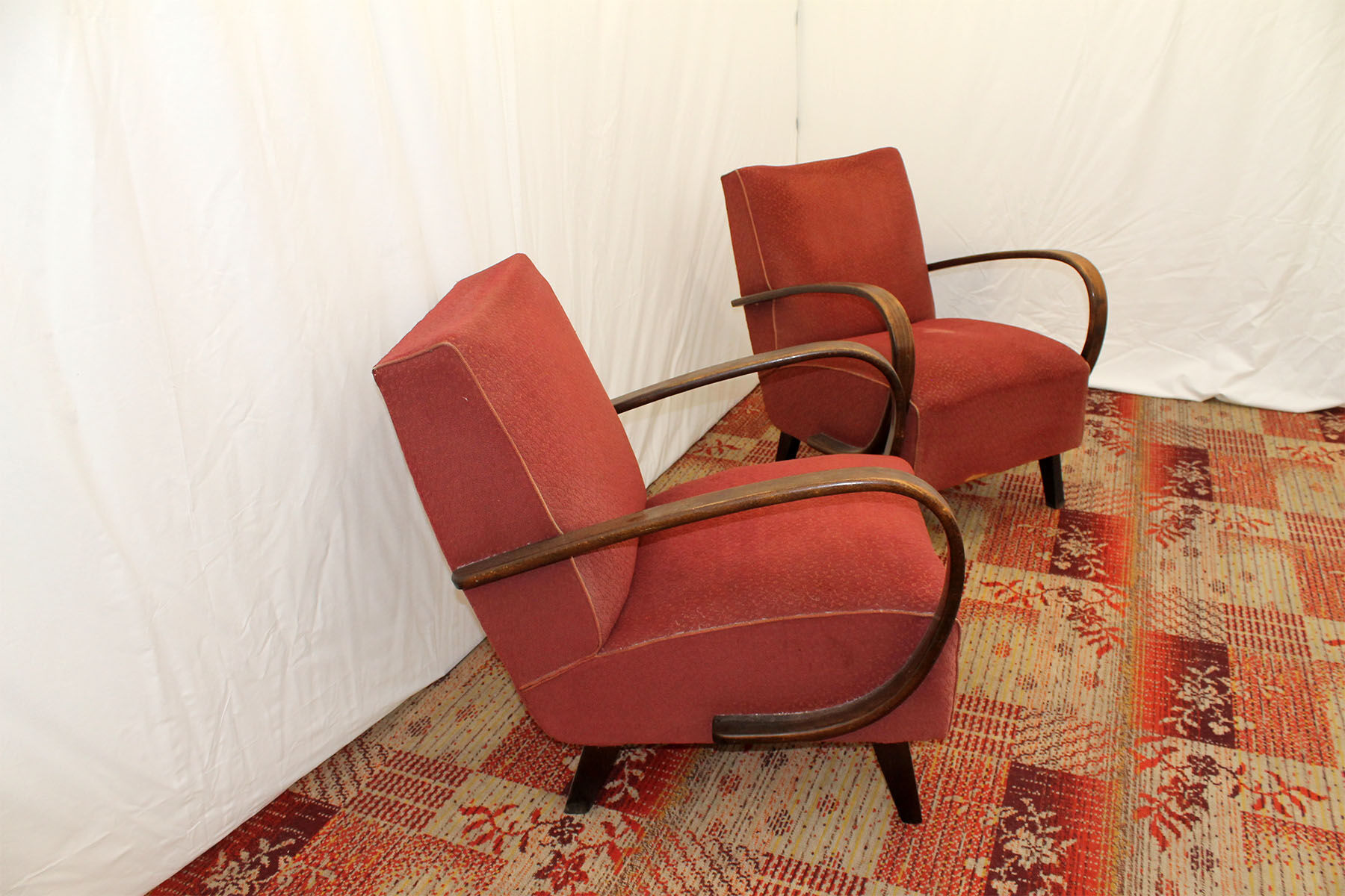 Pair of bentwood armchairs by jindřich halabala for up závody, 1950´s