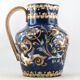 Ancien pichet/broc faïence de gien, renaissance, french ceramic/limoges/putti