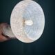 Vintage Clichy glass wall lamp with white shade