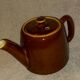 1960s vintage chocolate brown glazed ceramic teapot