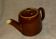 1960s vintage chocolate brown glazed ceramic teapot