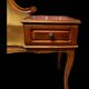Telephone chair in wood and mustard fabric