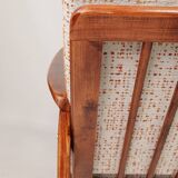 Scandinavian Vintage Armchair With Upholstery Bouclè Cushions Mid Century Design