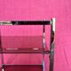 VINTAGE 1970 RECTANGULAR COFFEE TABLE WITH SQUARE CHROME TUBES AND 3 SHELVES
