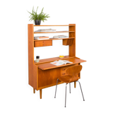 Danish vintage teak bookcase with a hidden desk, 1960s