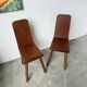 Paire de chaises brutaliste en chêne 1950
