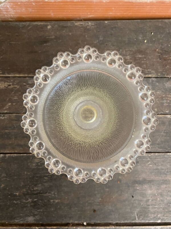 Paire coupe à fruits masserini barocco verre moulé rang de perles vint
