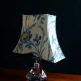 Table lamp Lampshade fabric Ikat and its crystal foot