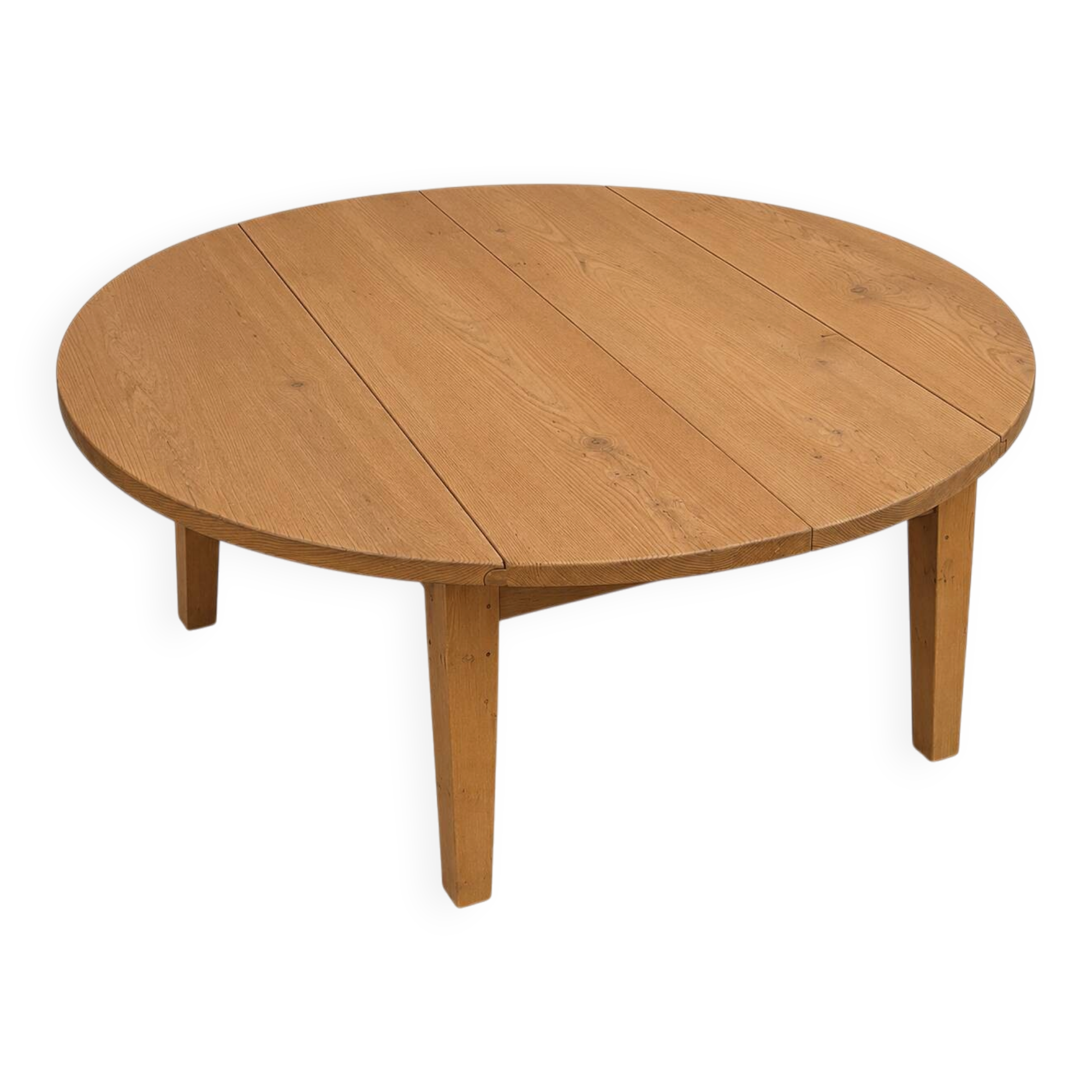 Round folding coffee table in solid wood