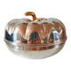 Ice cube bucket pumpkin silver metal design 70s