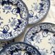 6 dessert plates in iron earth Flora, Creil and Montereau late nineteenth