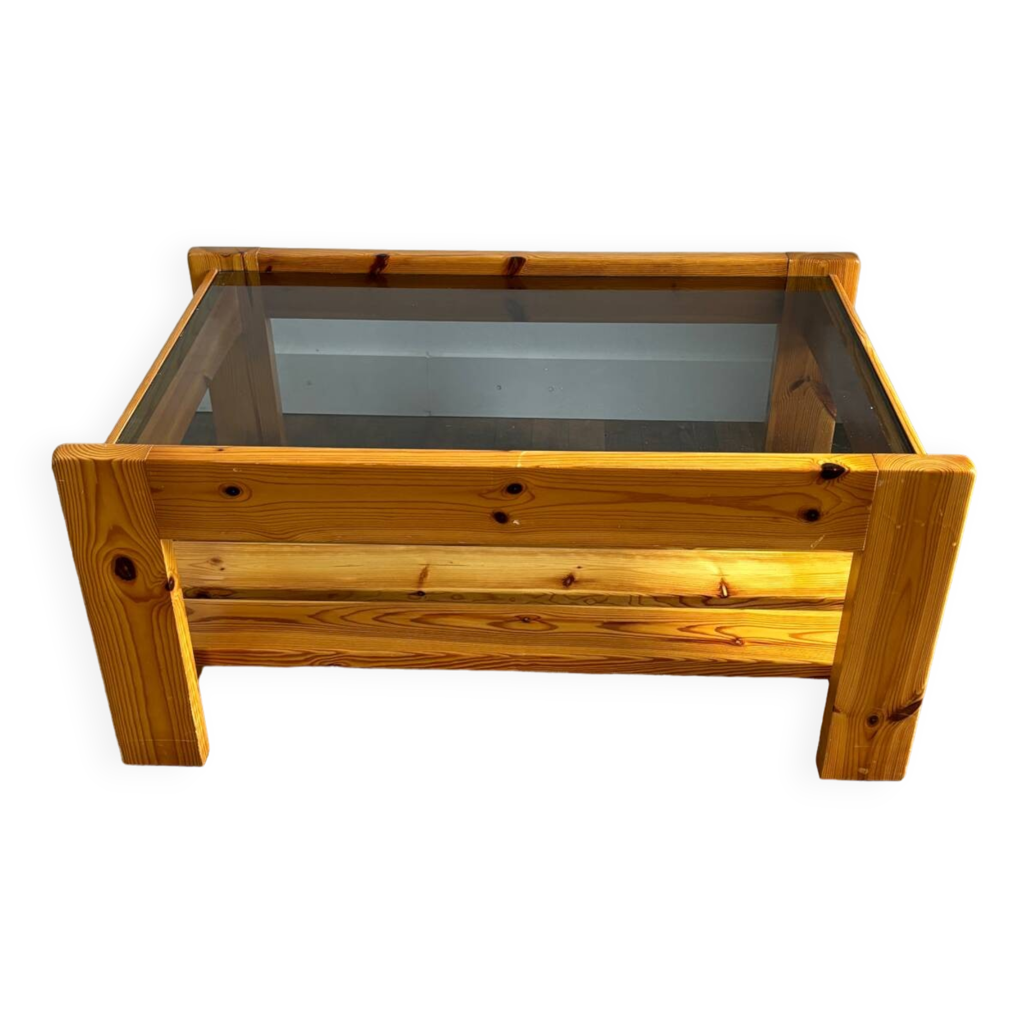 1970s pine coffee table