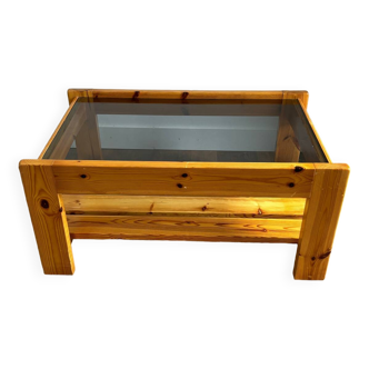 70s pine coffee table