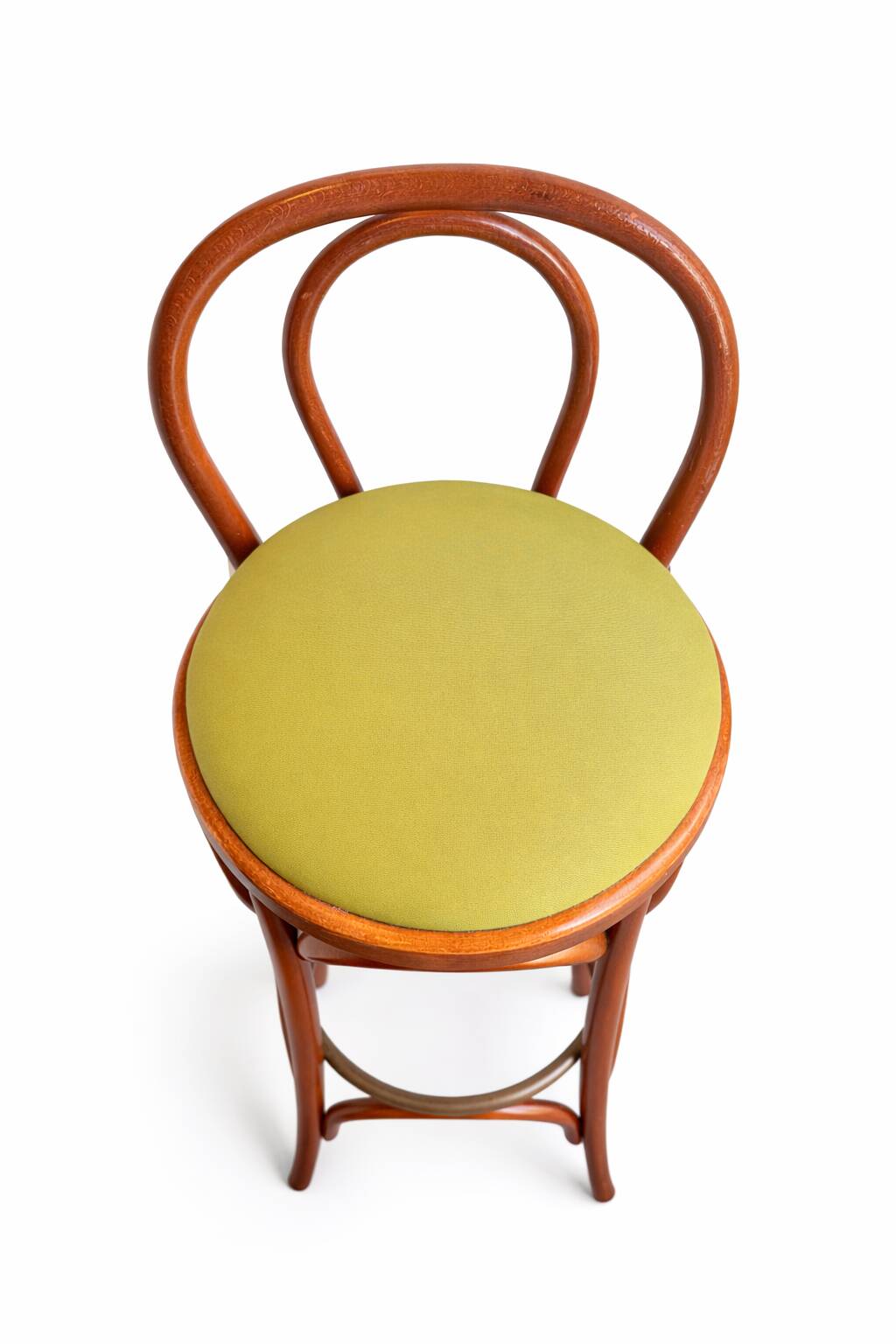 Bentwood bar stool, in the style of Thonet.