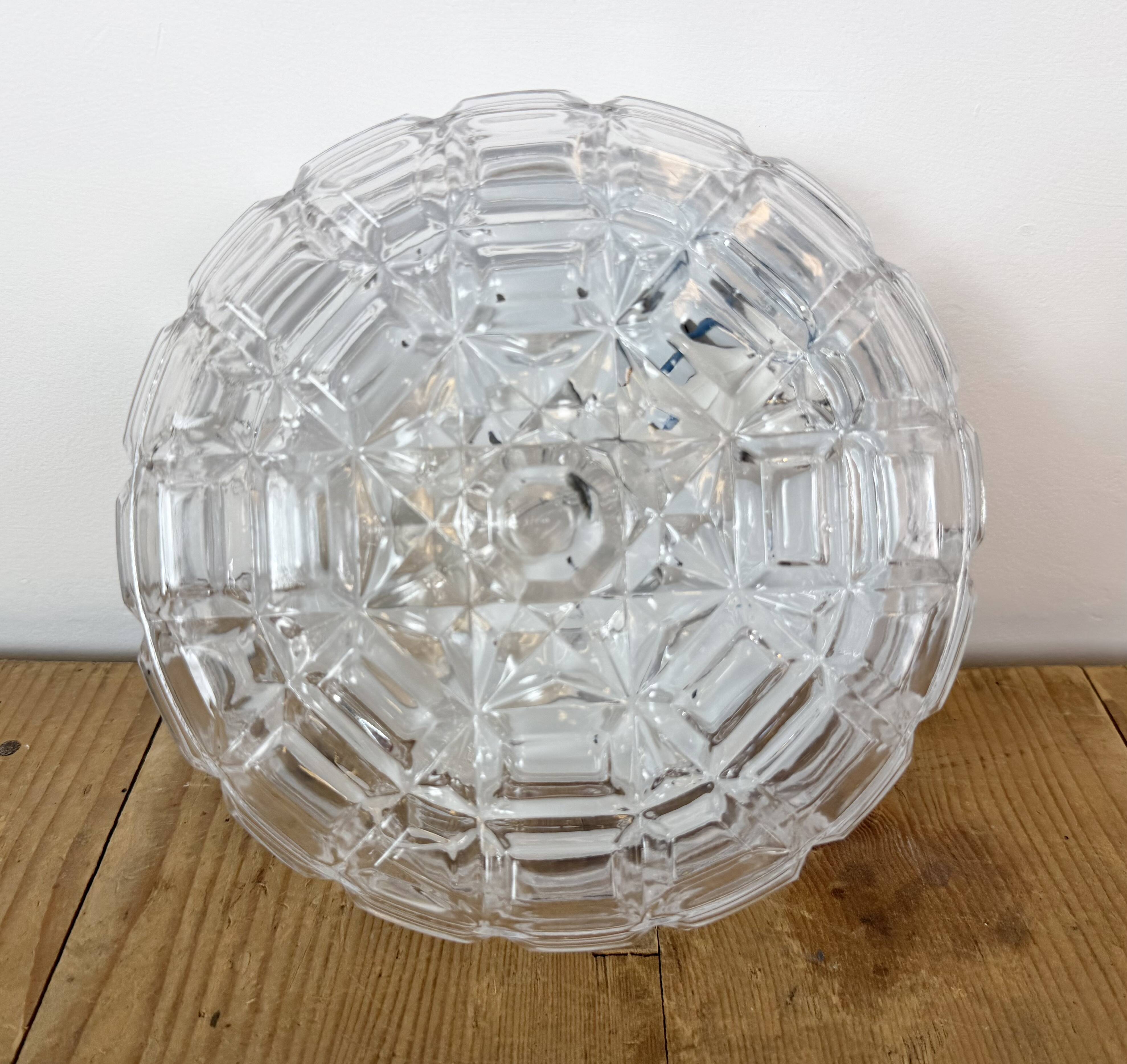 Vintage Glass Wall or Ceiling Light, 1970s
