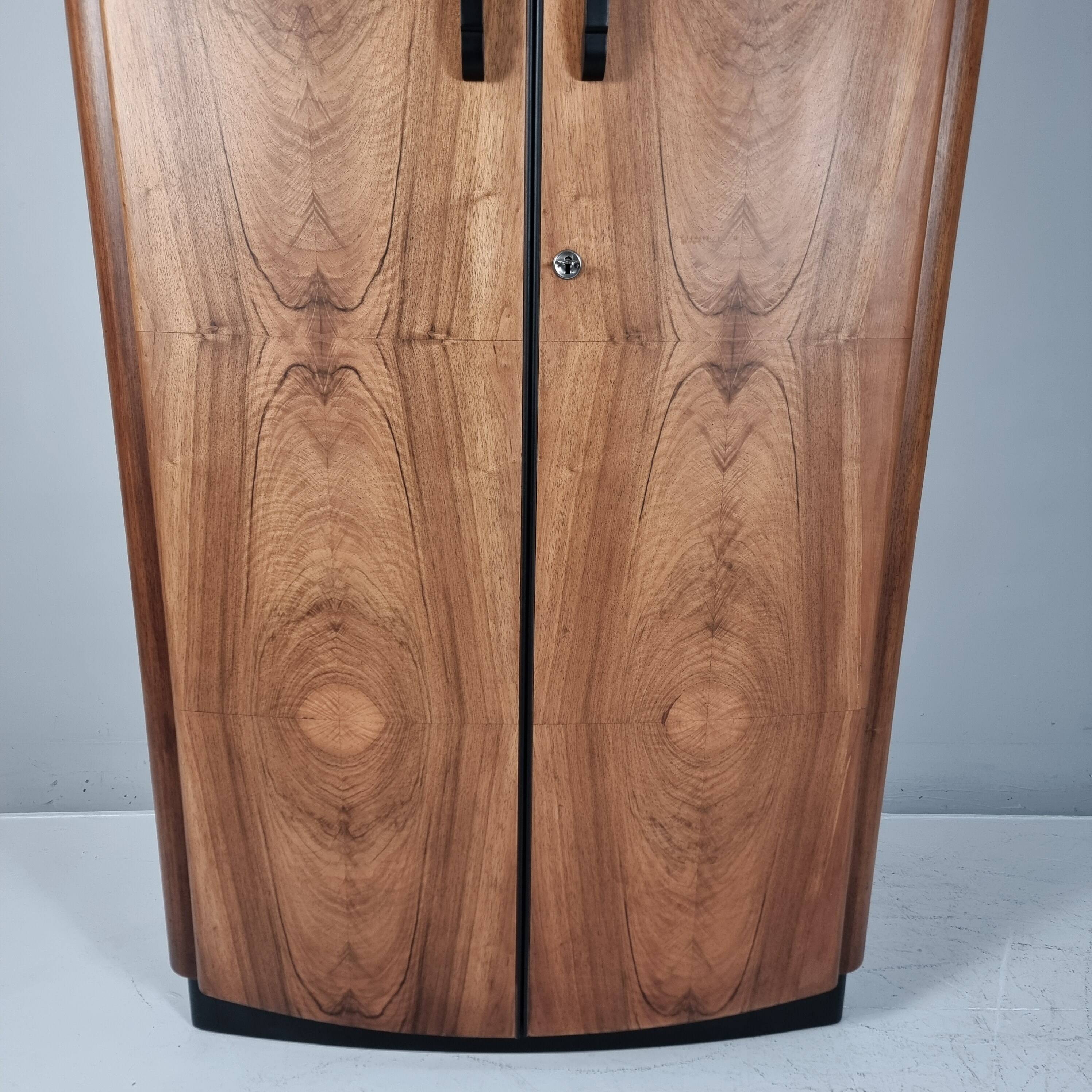 Art Deco Walnut Wardrobe, 1970s