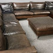GIGANTIC MODULAR LEATHER SOFA FOR 12 PEOPLE.
