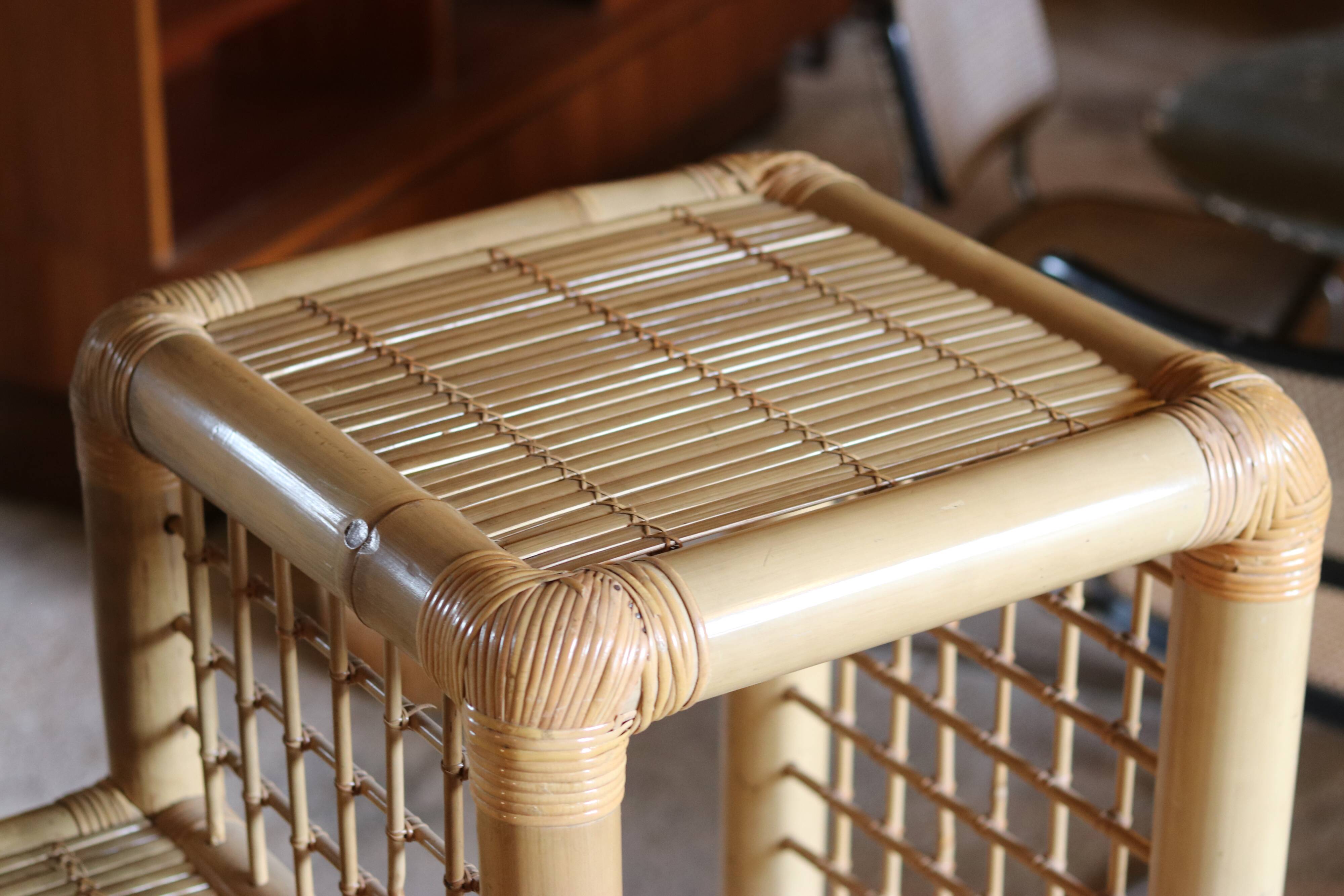 Spectacular vintage bamboo shelf