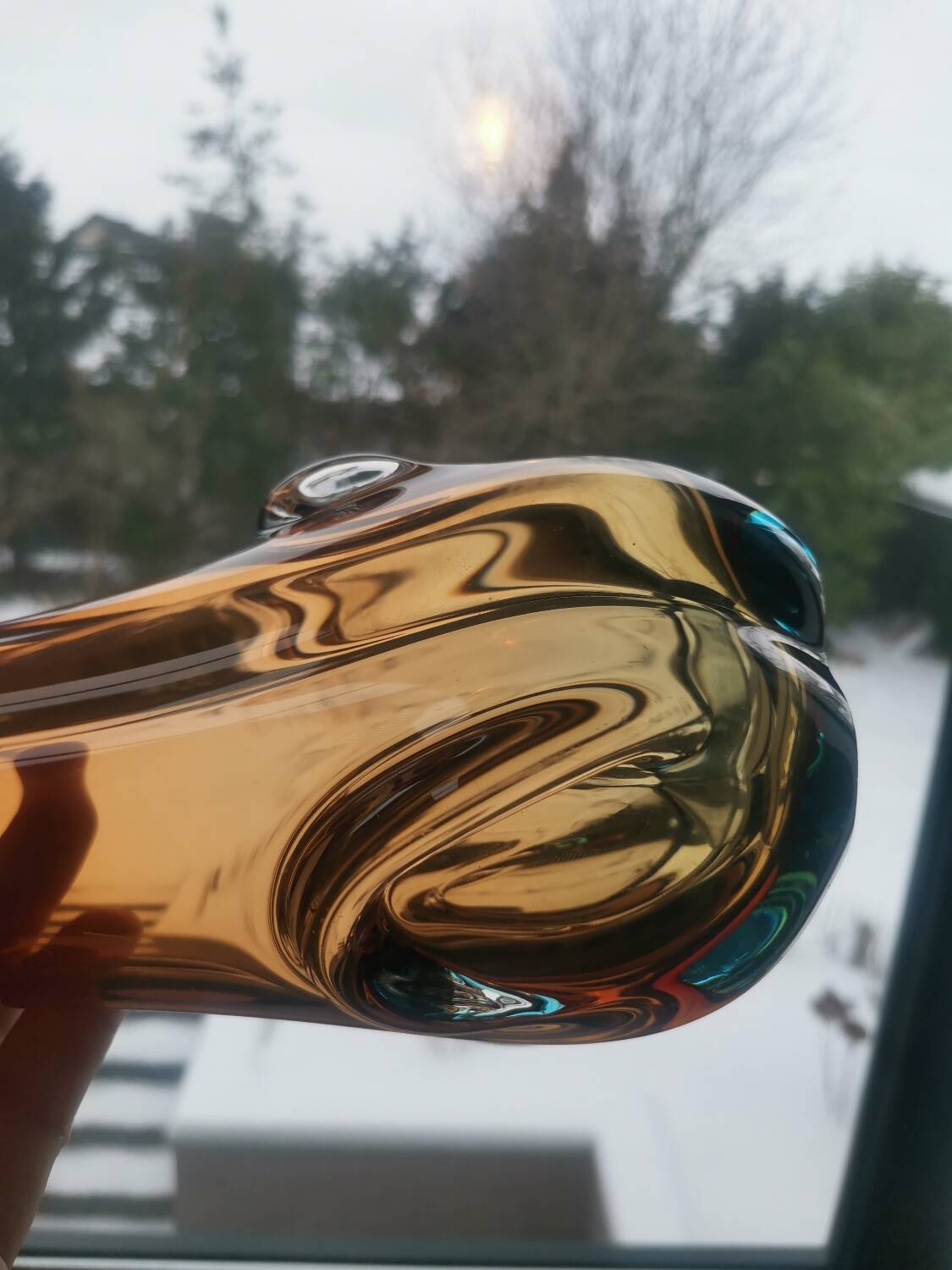 Vintage Murano Style Sommerso Glass Vase – Hand Blown Italian Art Glas
