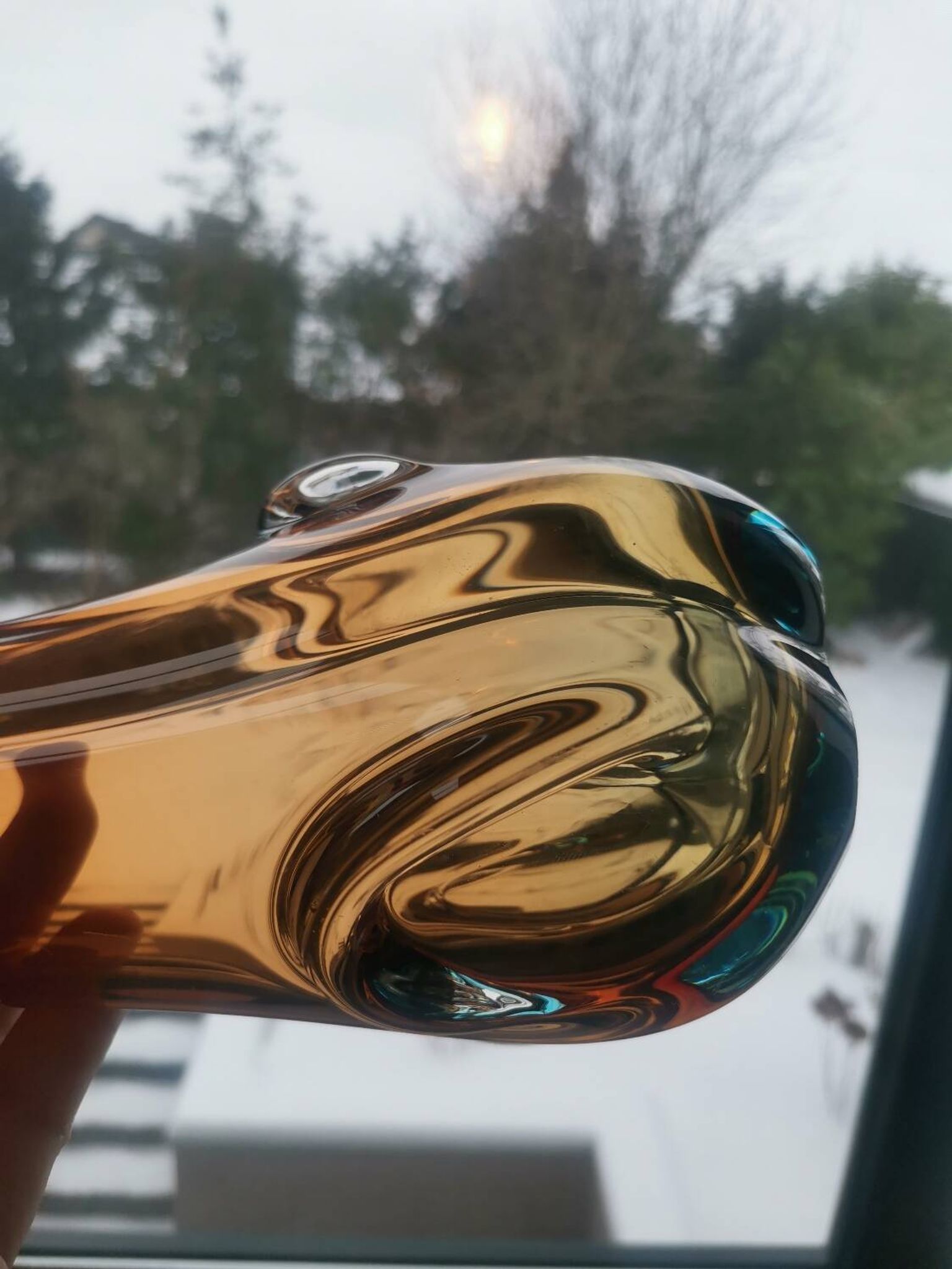 Vintage Murano Style Sommerso Glass Vase – Hand Blown Italian Art Glas