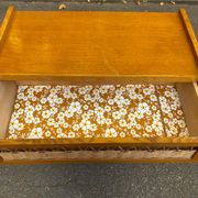 Scandinavian chest of drawers in oak and rattan from the 1960s