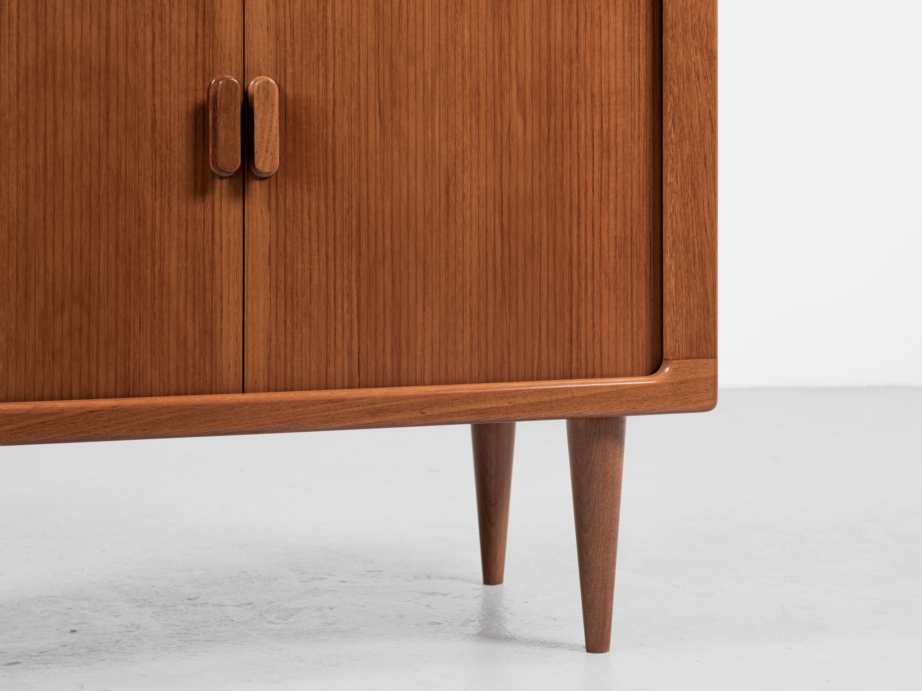 Midcentury Danish sideboard in teak with tambour doors by Dyrlund 1960s - wooden legs