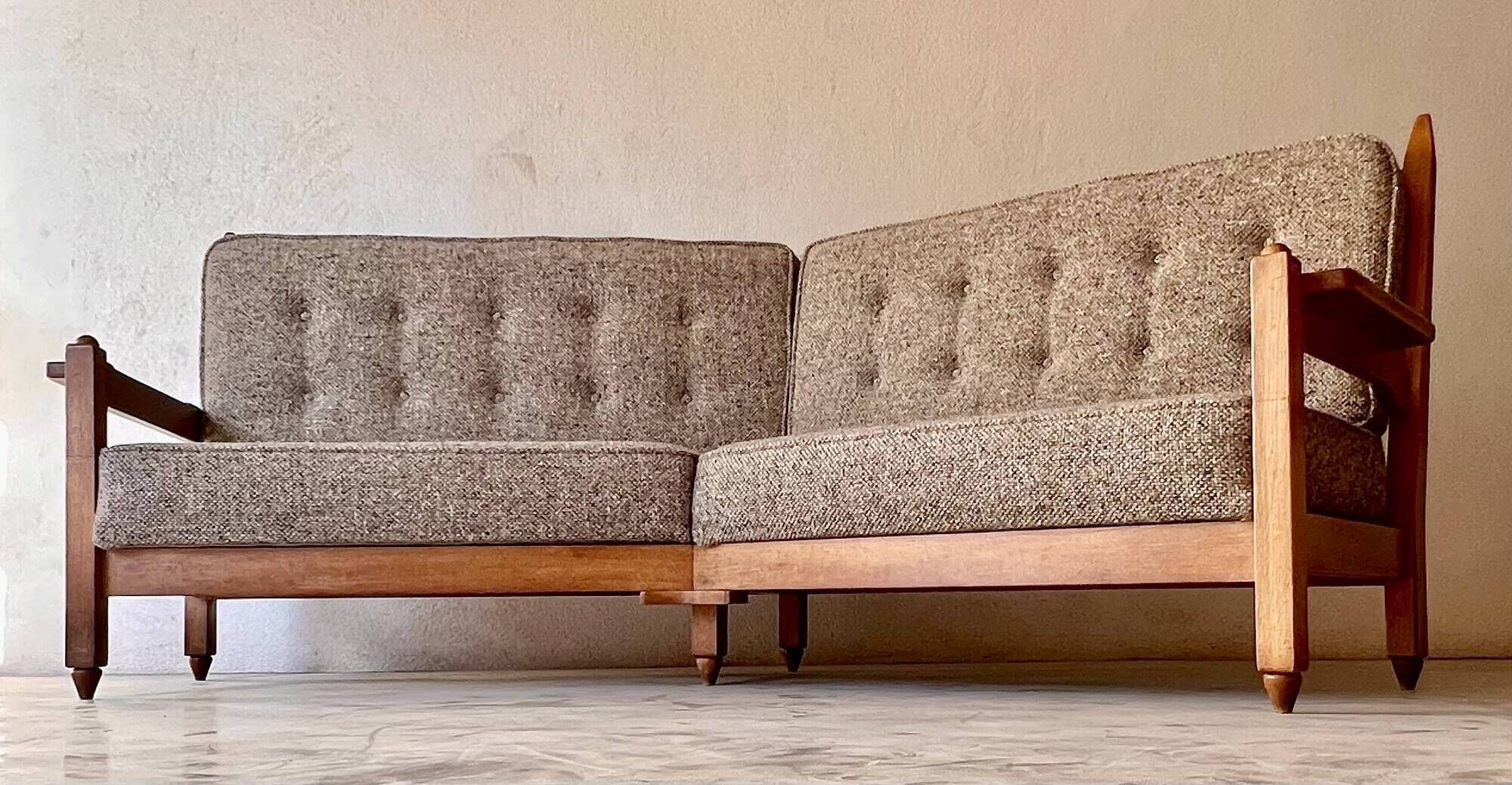 Corner bench by Guillerme and Chambron for Your House, France 60s