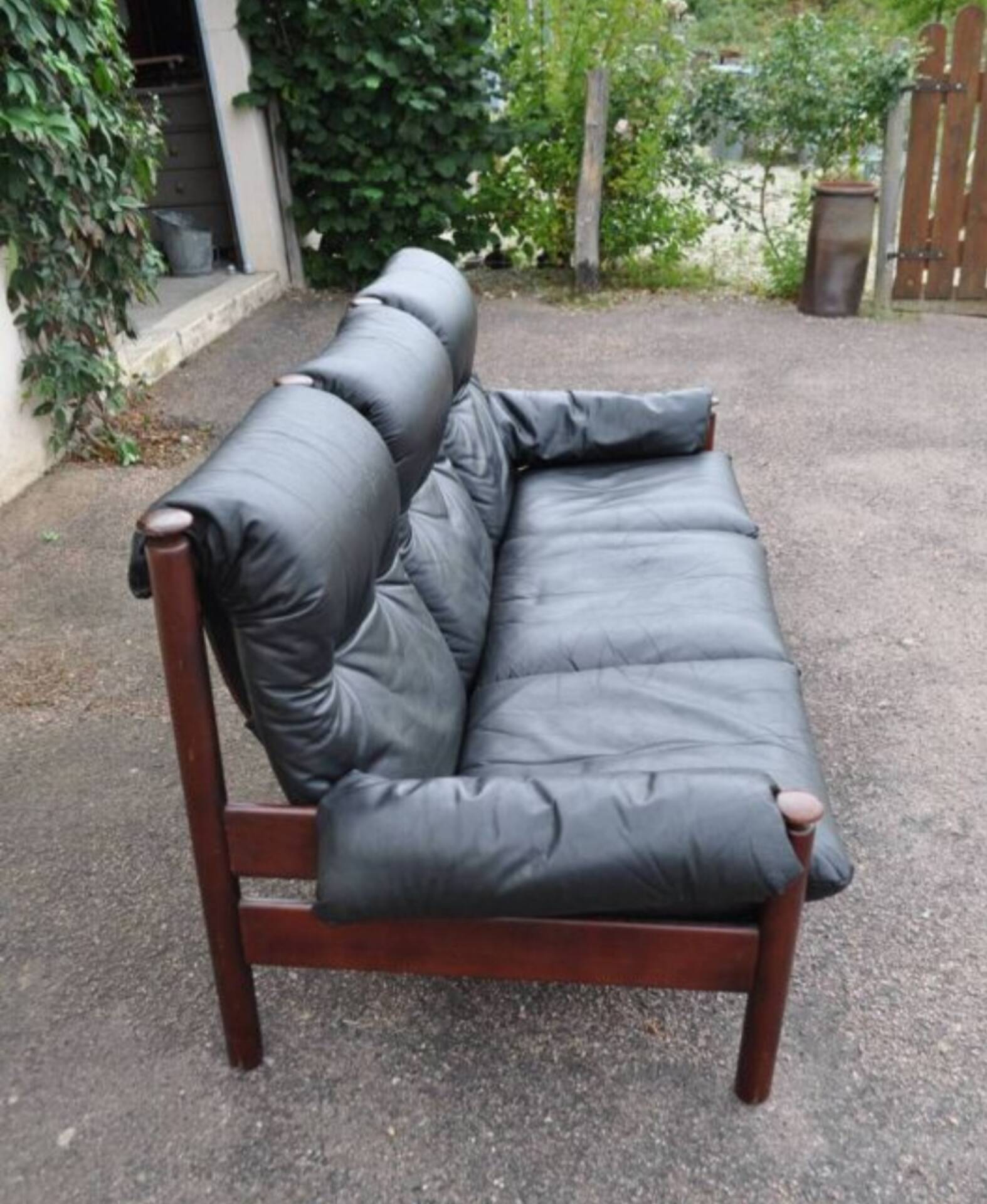 Banquette cuir noir