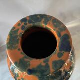 Lucien brisdoux, vase en gres email métallescent or 1930