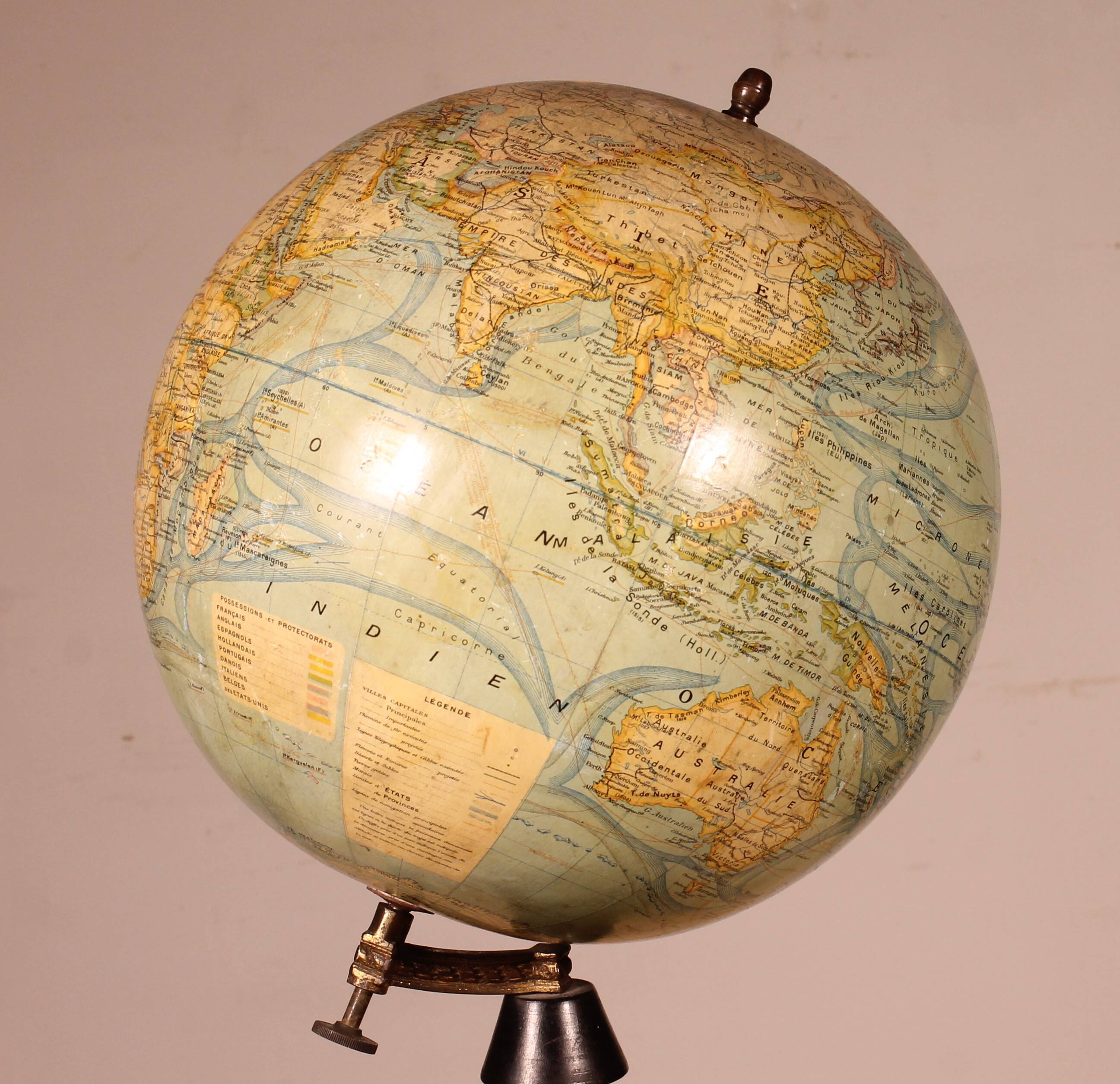 Terrestrial globe by J. Forest from the early 20th century