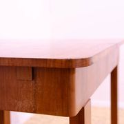 Walnut adjustable dining table, 1930s, Czechoslovakia