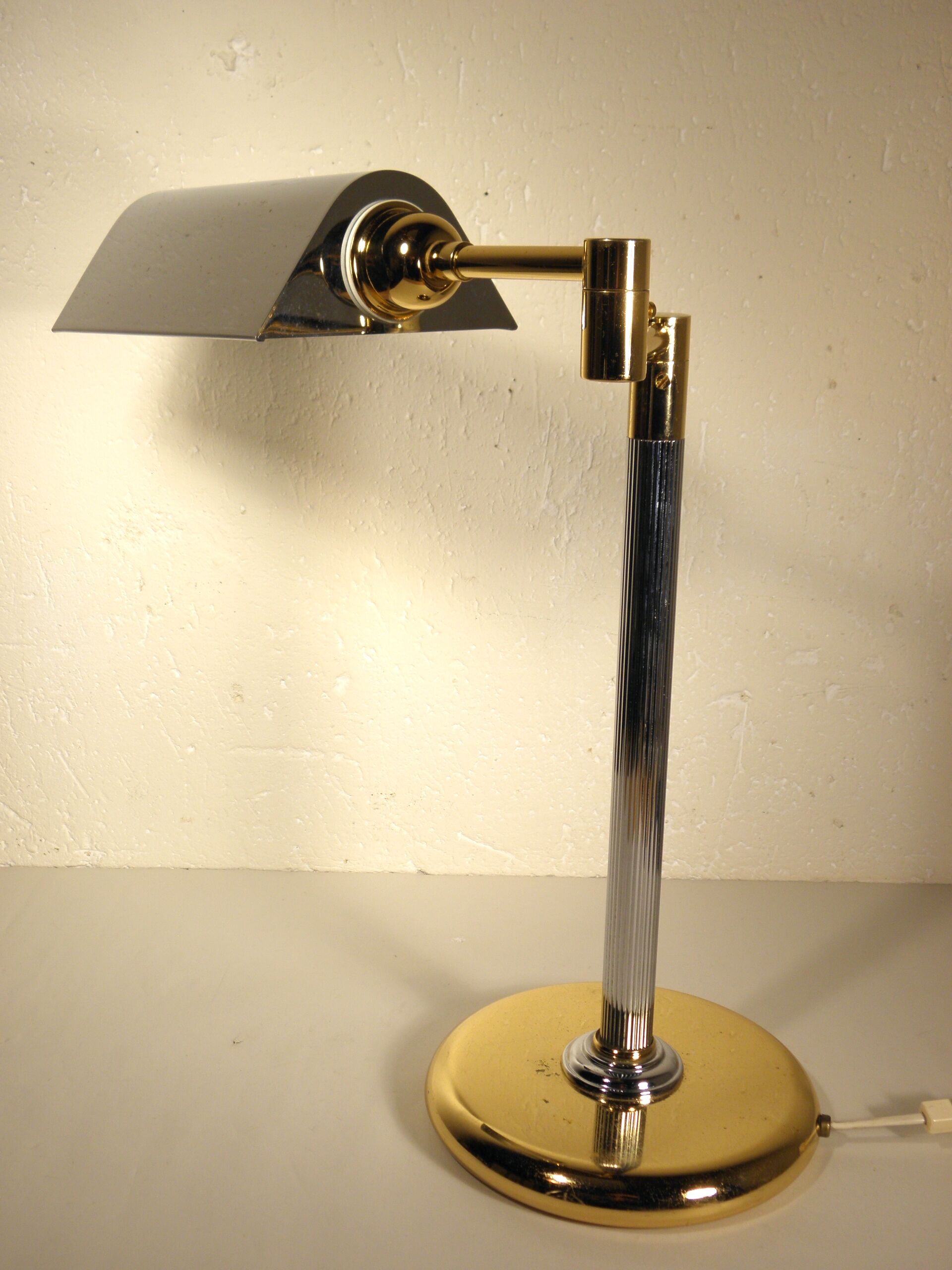 Desk lamp chrome and gold