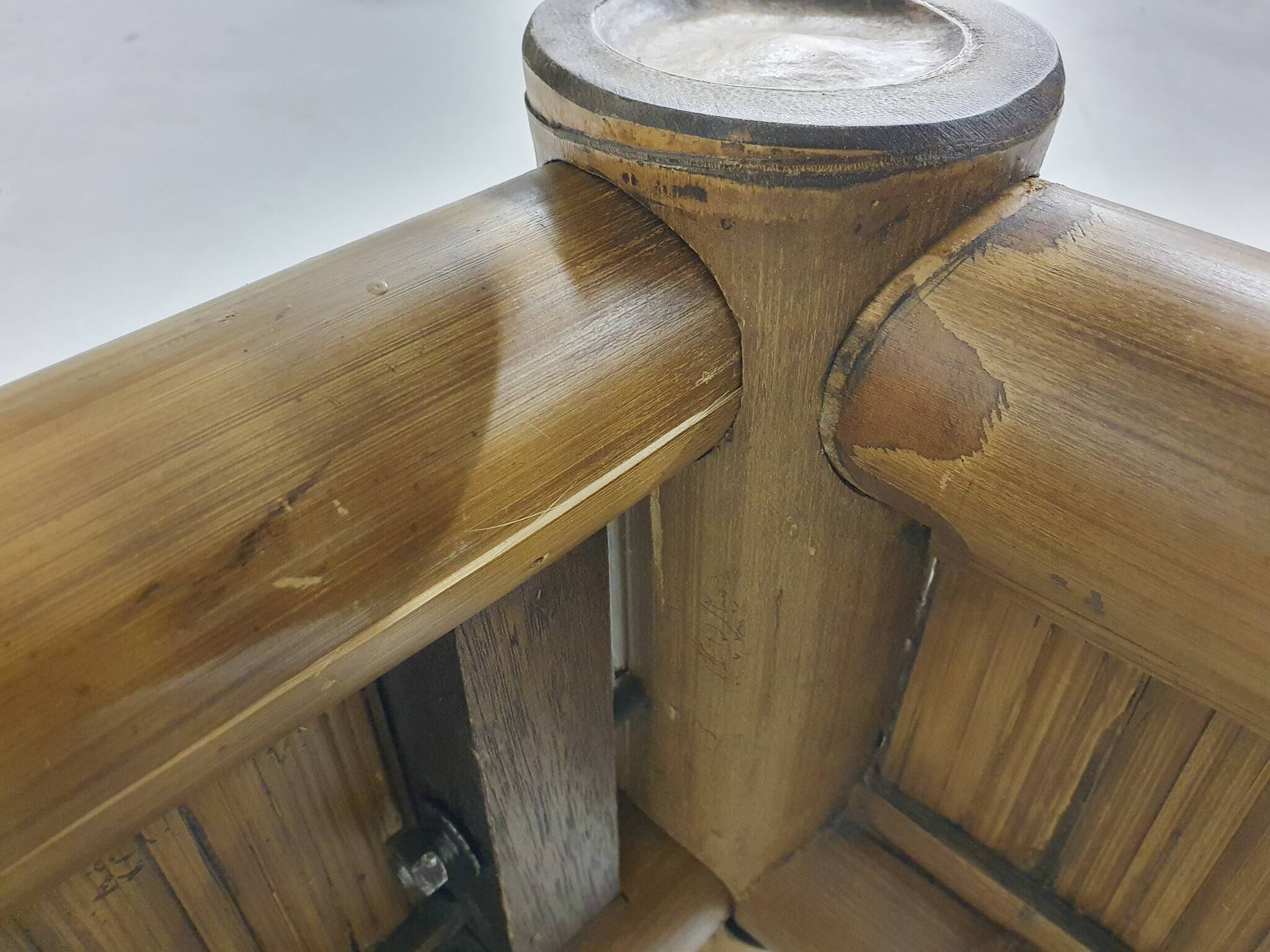 Bamboo two person bed 180 x 210 cm with night stands