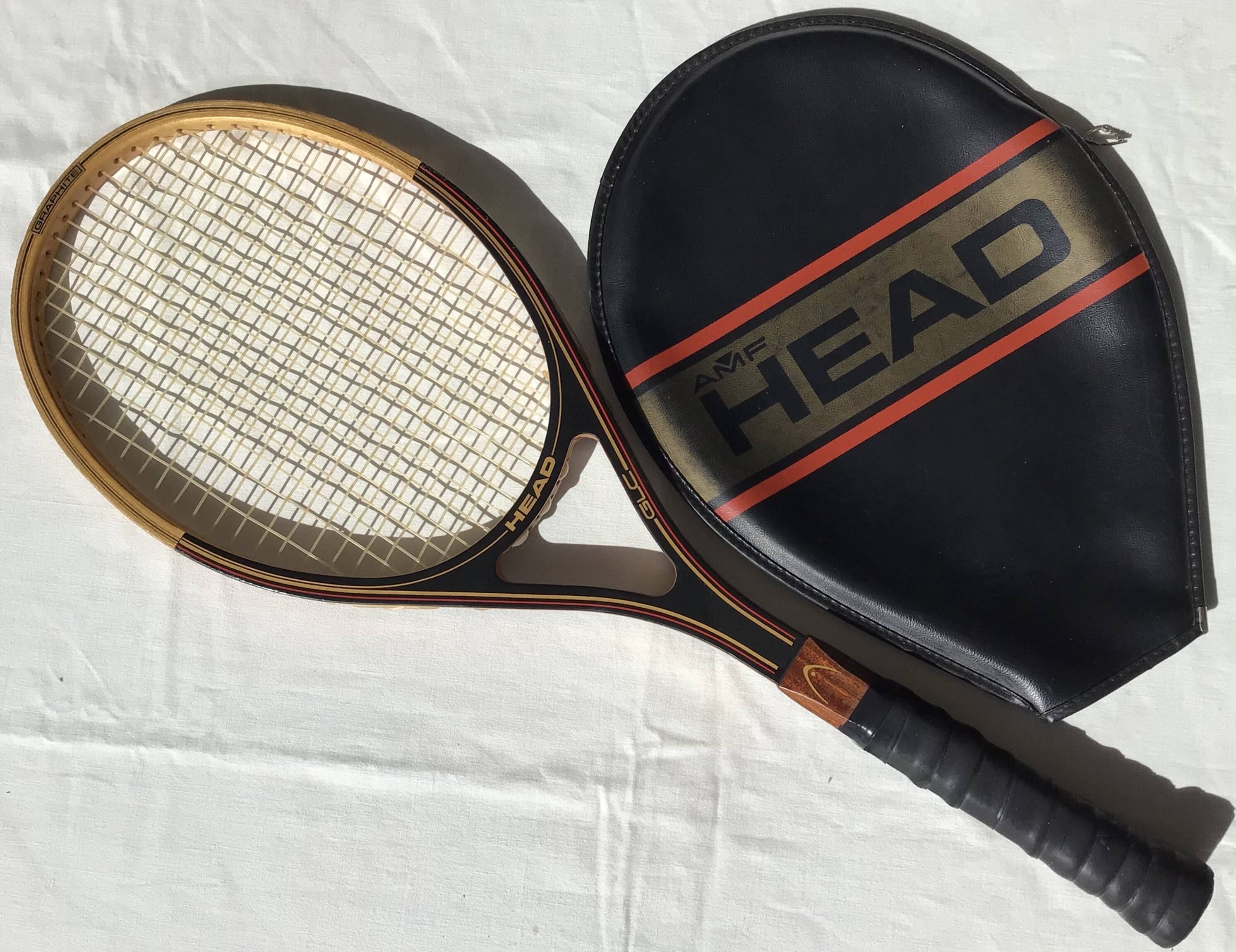 Head graphite vintage wooden racket