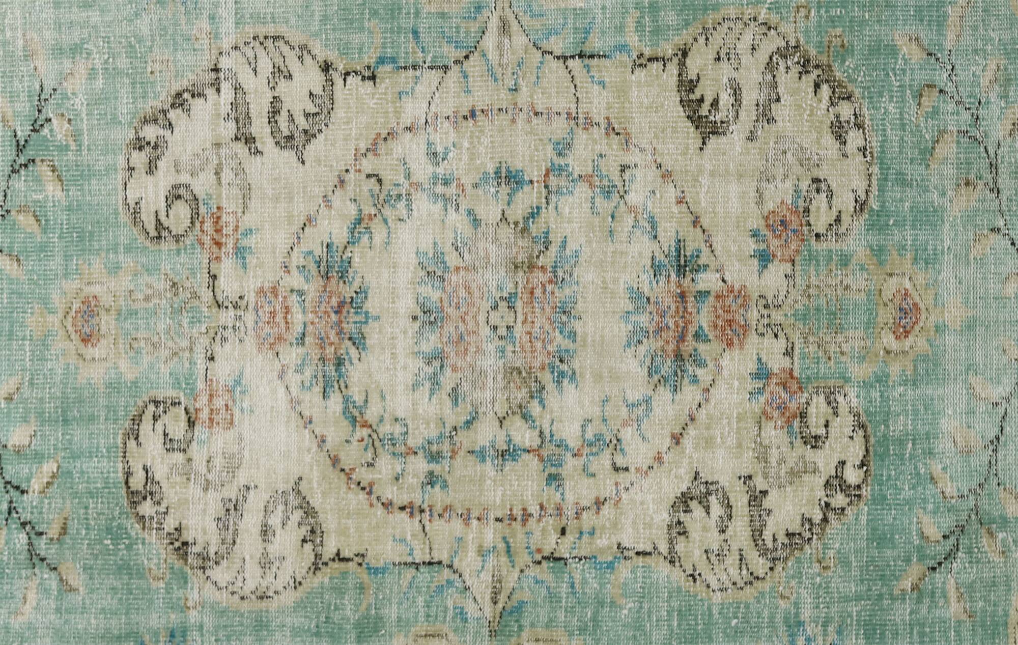 Turkish Anatolian Handmade Vintage Rug 281 cm x 187 cm