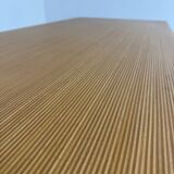 Post-modern striped wood table with drawers, design 80.