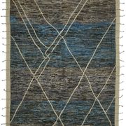 Tapis en laine bleu contemporain turc fait à la main de 280 cm x 363 cm