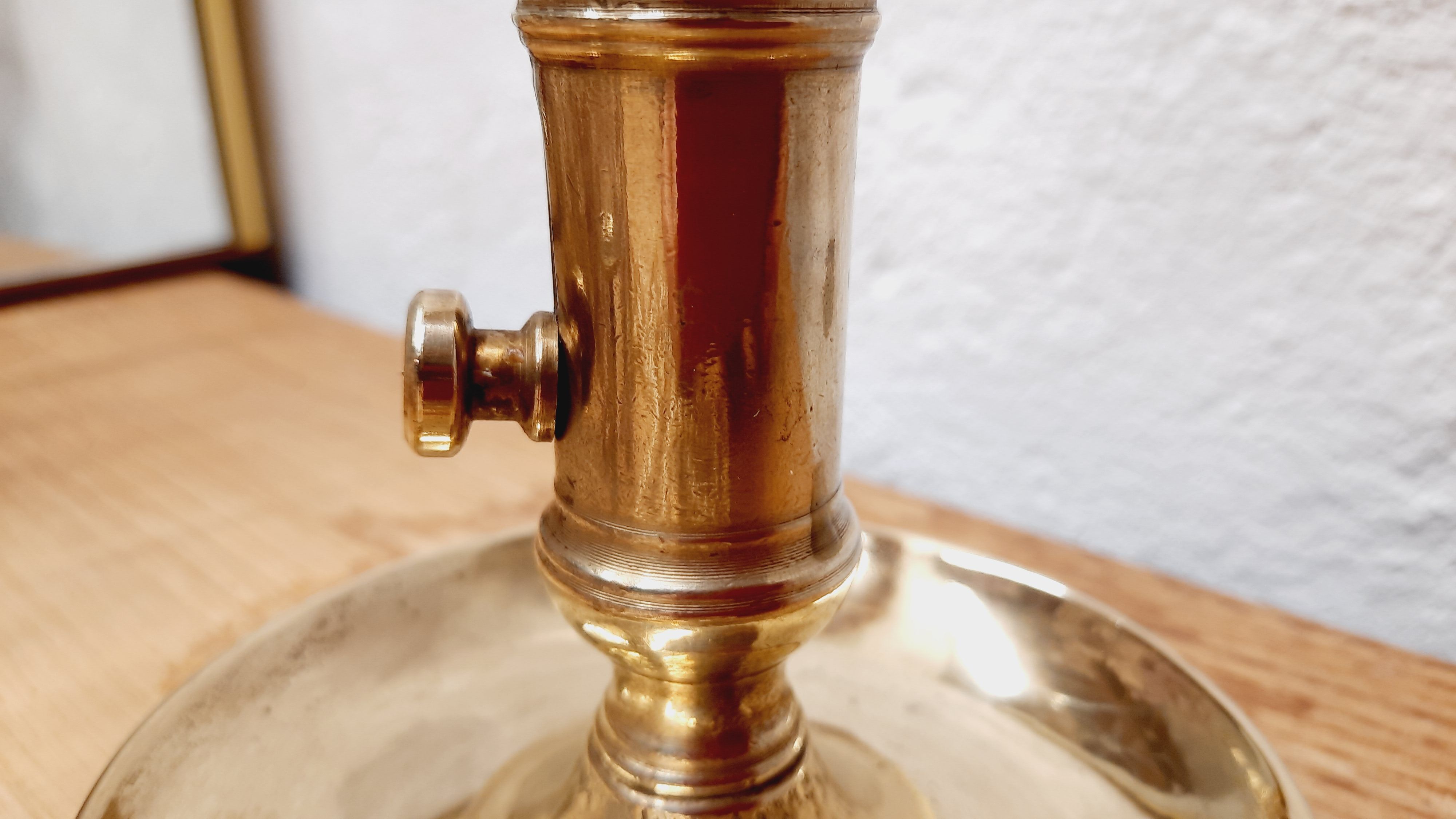 Cellar rat candle holder and brass extinguisher