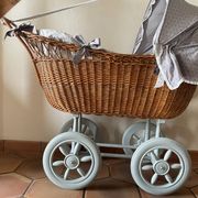 Antique rattan cradle in very good condition. Sold with or without upholstery.