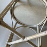 Vintage rattan and wicker side table