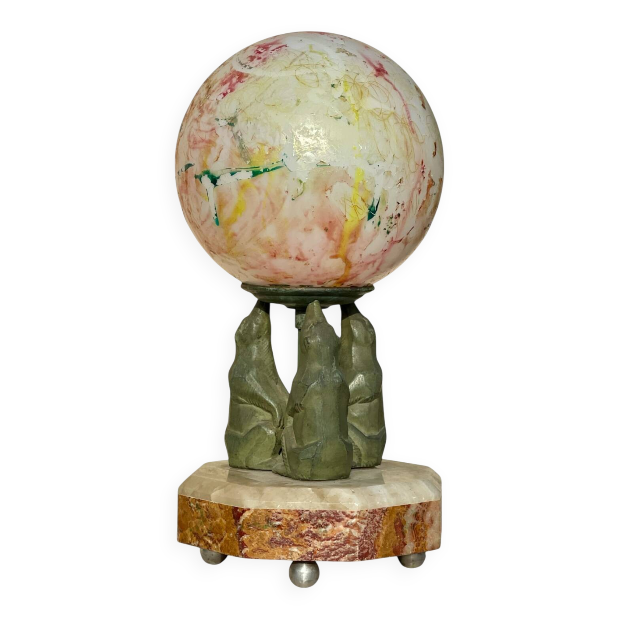 Attr. to ROCHARD or CARVIN - Art Deco Lamp / Night Light