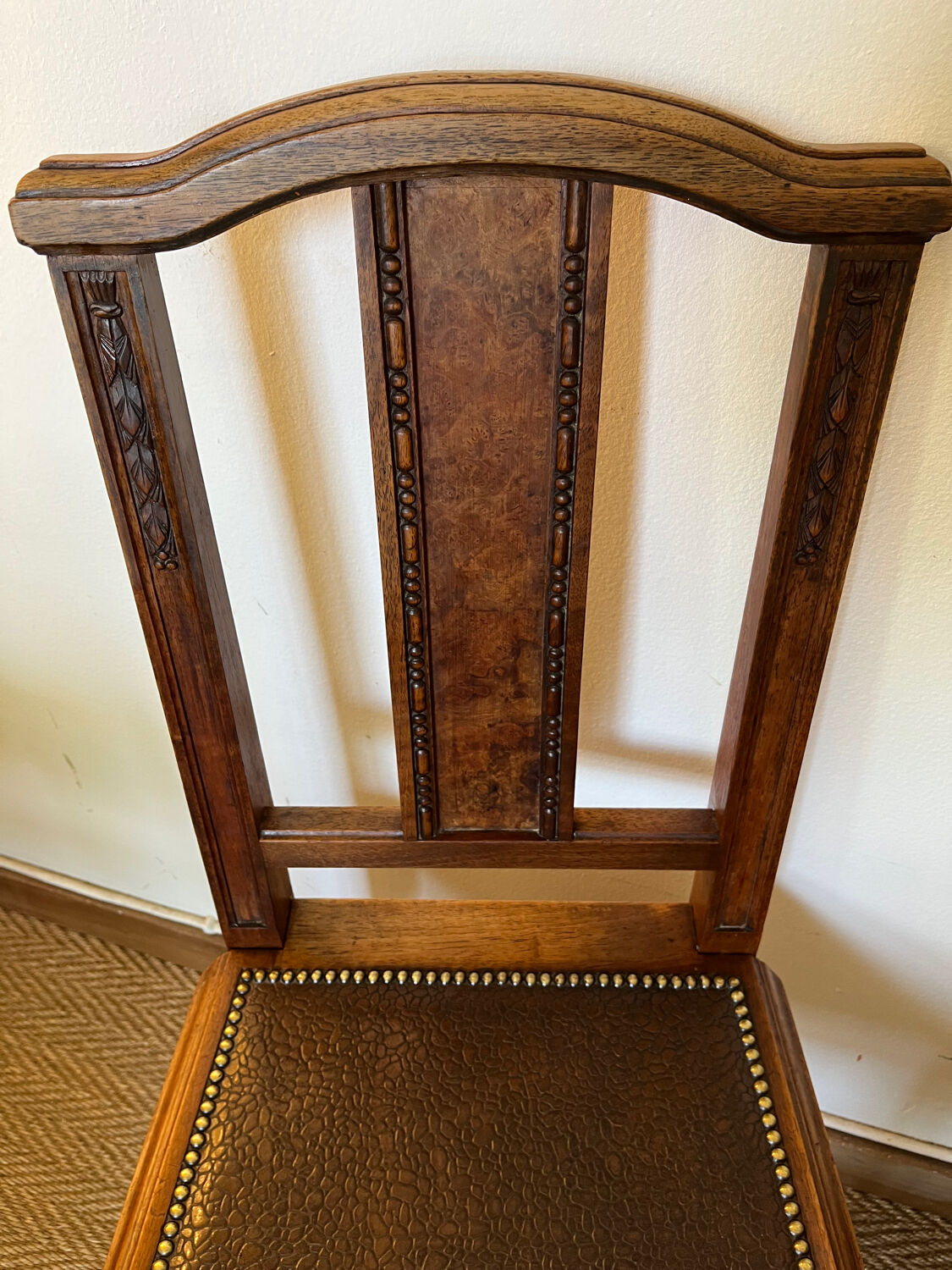 Pair of art deco style wooden chairs