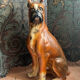 Large vintage Italian earthenware sculpture 79 the boxer dog