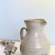 Glazed earth jug, Manziat pottery, rustic, vintage French