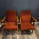 Pair of restored vintage compass armchairs from the 1950s/1960s.